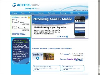 Web site www.accessbank.com, First Community Bank