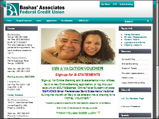 Web site www.bafcu.com, Bashas' Associates Federal