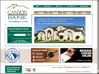 Web site www.canyoncommunitybank.com, Canyon Community Bank
