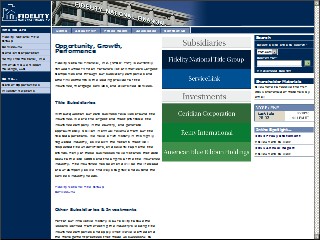 Web site www.fnf.com, Fidelity National Title