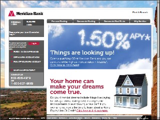 Web site www.meridianbank.com, Meridian Bank