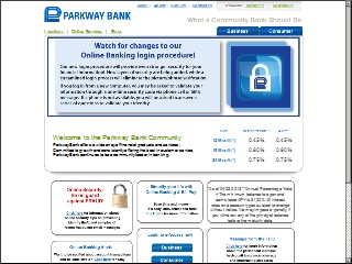 Web site www.parkwaybankarizona.com, Parkway Bank Arizona