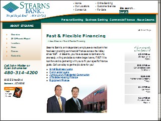 Web site www.stearnsbankaz.com, Stearns Bank Arizona