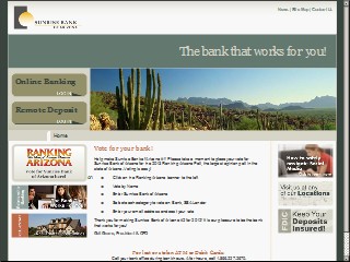 Web site www.sunrisebankofarizona.com, Sunrise Bank Of Arizona
